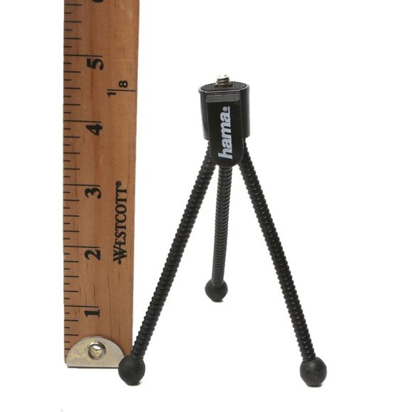 Hama Mini Compact Camera Tripod Table Top Flexible Legs Black Metal Clip - Picture 2 of 5